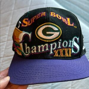 Vintage Green Bay Packers, Super Bowl XX1 champion athletic snapback Cap